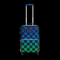 Logan Suitcase Printed Canvas Blue Checkerboard