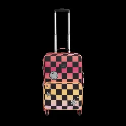 Logan Suitcase Printed Canvas Pink Checkerboard