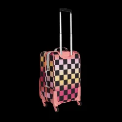 Logan Suitcase Printed Canvas Pink Checkerboard
