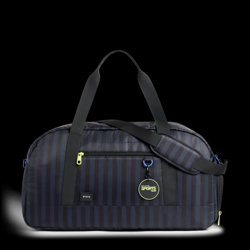 STATE Bags | Fenway Sports Duffle Black Grey Striped