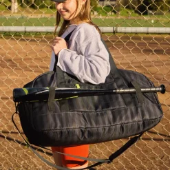 STATE Bags | Fenway Sports Duffle Black Grey Striped