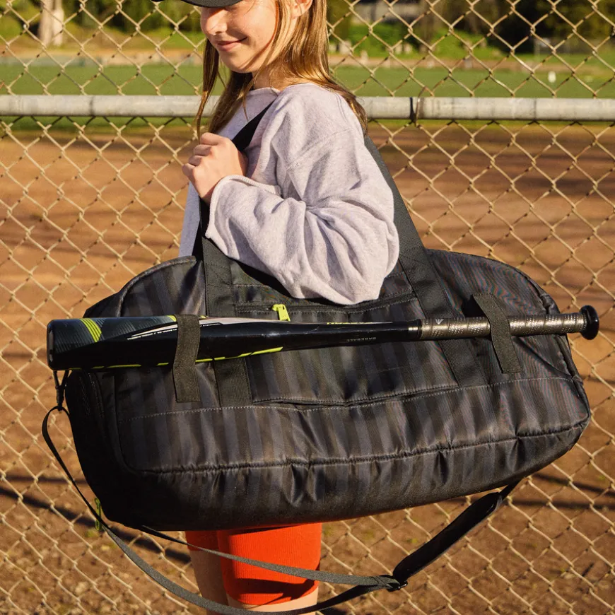 STATE Bags | Fenway Sports Duffle Black Grey Striped
