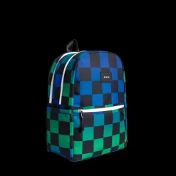 STATE Bags | Kane Double Pocket Backpack Recycled Poly Canvas Blue Checkerboard