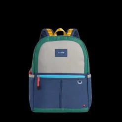 STATE Bags | Kane Kids Double Pocket Backpack Color Block Green/Navy | Back to School | Travel Backpack