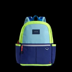 STATE Bags | Kane Kids Travel Backpack Color Block Navy/Neon | Back to School