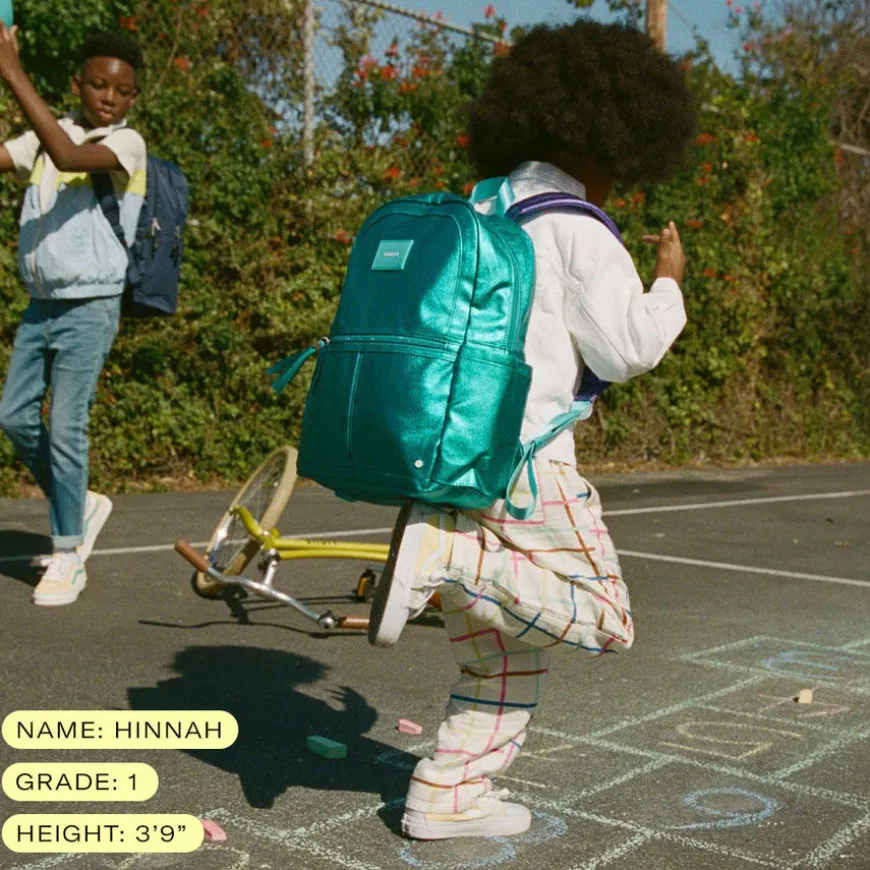 STATE Bags | Kane Kids Travel Backpack Color Block Navy/Neon | Back to School