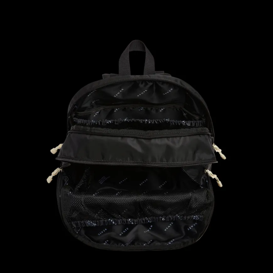 STATE Bags | Lorimer Diaper Bag Backpack Nylon Black | Best Gift For New Moms & Dads