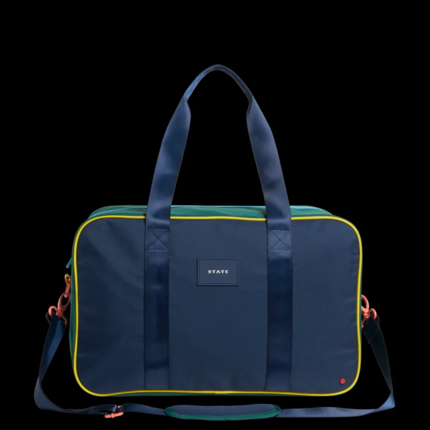 STATE Bags | Rockaway Duffle Polyester Canvas Green/Navy