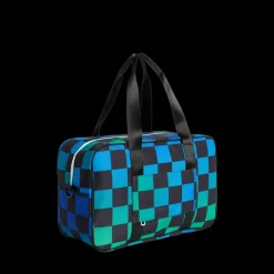 STATE Bags | Rockaway Duffle Recycled Polyester Canvas Blue Checkerboard