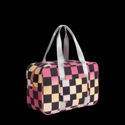 STATE Bags | Rockaway Duffle Recycled Polyester Canvas Pink Checkerboard