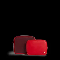 STATE Bags | Travel Pouch Set of Two Vegan Leather Burgundy