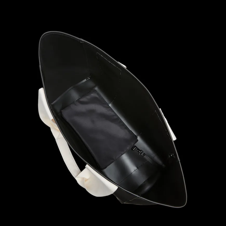STATE Bags | Wellington Cabana Tote Rubberized Black/Ivory | Beach Bag