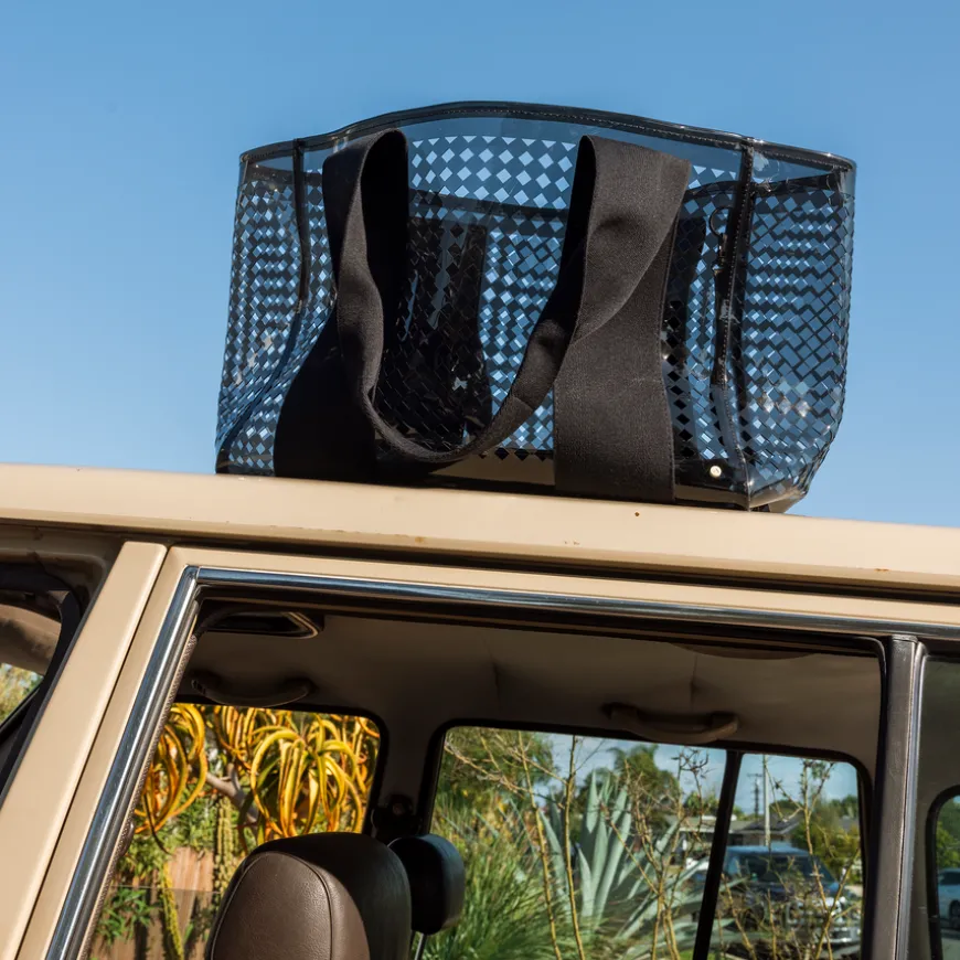 STATE Bags | Wellington Cabana Tote Black Perforated TPU