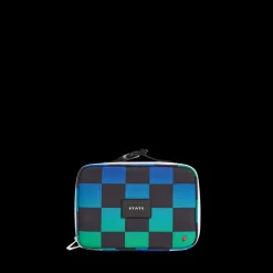 STATE Bags Rodgers Lunch Box Recycled Poly Canvas Blue Checkerboard